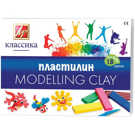 Пластилин 18 цветов Луч Классика