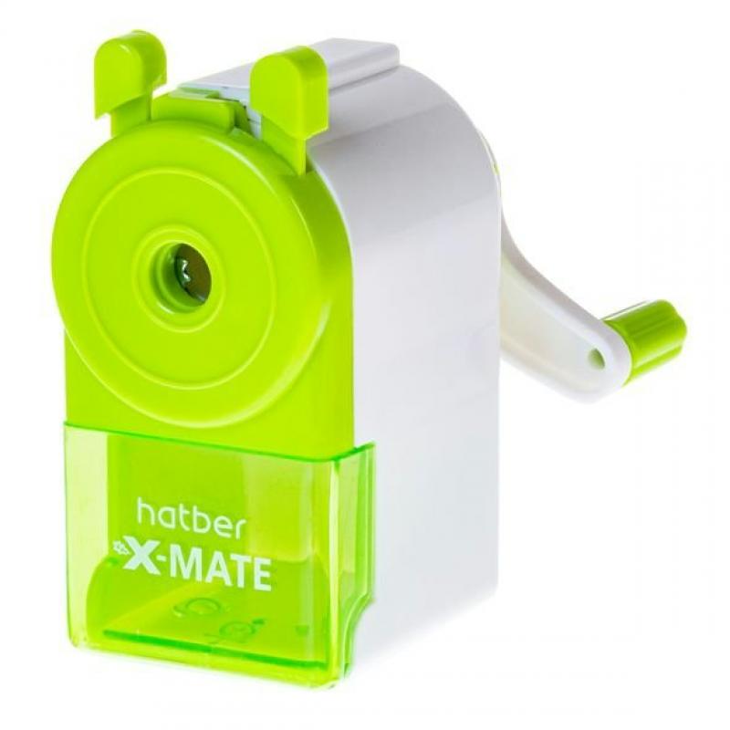 MS_065507 Точилка Hatber X-Mate Механическая Белая в прозрачном ПВХ-боксе