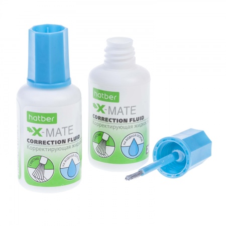 Корректирующая Жидкость Hatber X-Mate на водной основе 20 мл с кисточкой
