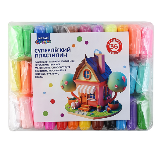 Суперлегкий пластилин 36 цветов, стеки 3 штуки в комплекте