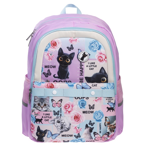 Рюкзак Hatber Модная Школа Cat day для девочки начальная школа