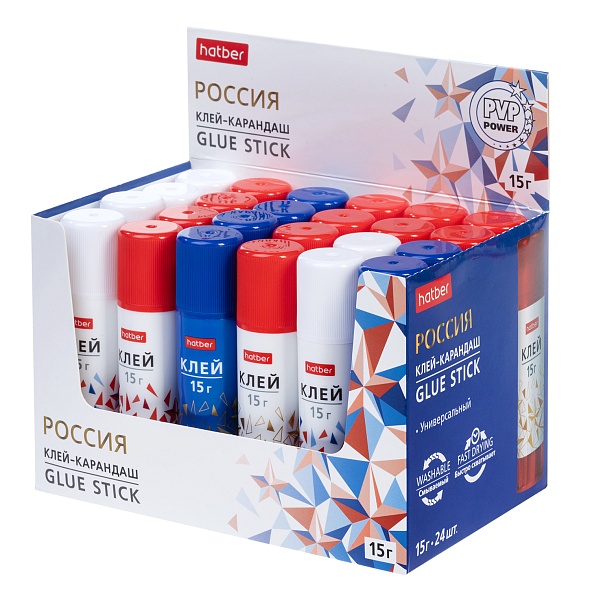 Клей-карандаш 15 гр Hatber Россия