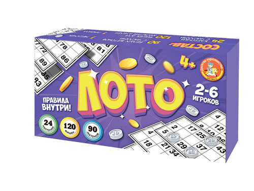 Лото для детей и взрослых (с пластиковыми жетонами)
