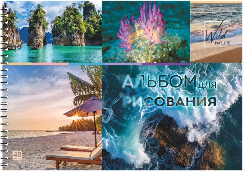 Альбом для рисования 40 листов на спирали Романтика-2