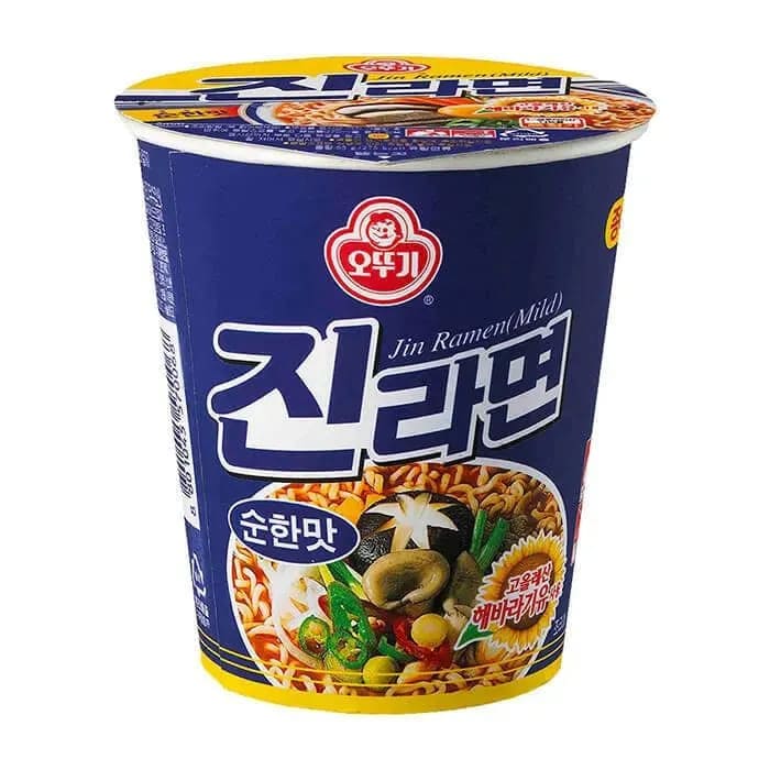 Лапша быстрого приготовления Джин Рамен неострый вкус (Jin Ramen Mild) 110 грамм в стакане