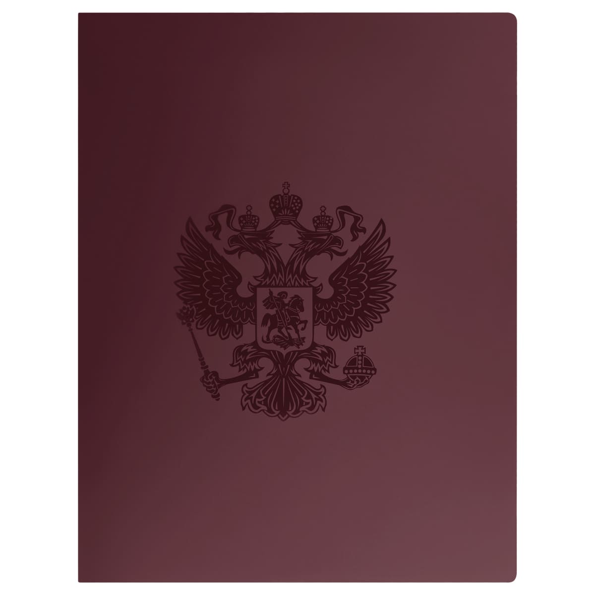 Кан.Папка А4 c пруж.скоросш.СТАММ Герб 17мм, 700мкм, пластик, гранат