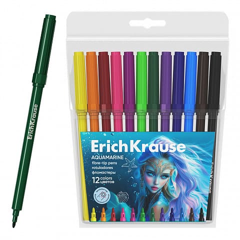 Фломастеры 12 цветов ErichKrause Aquamarine/Аквамарин