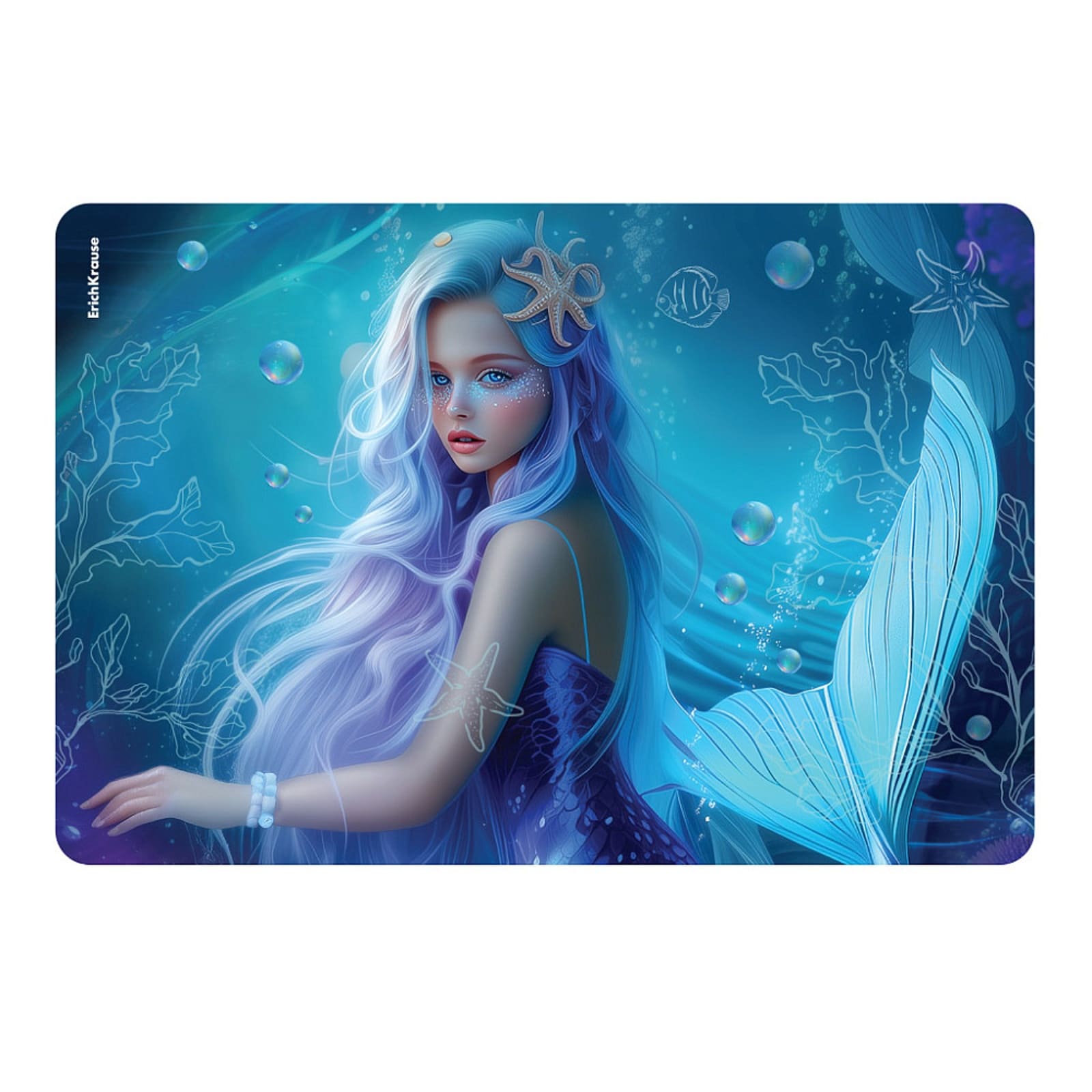 Кан.Подкладка настольная А3 ErichKrause Aquamarine/Аквамарин пластиковая
