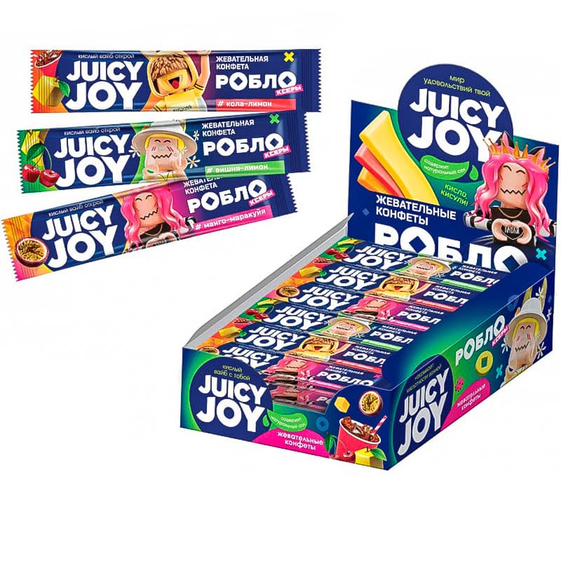 Прод.Жевательная конфета РОБЛОКСЕРЫ ЖЕНЯША, ДИНАЗ, FIL1KTOP JUICY JOY 18г Без скидки