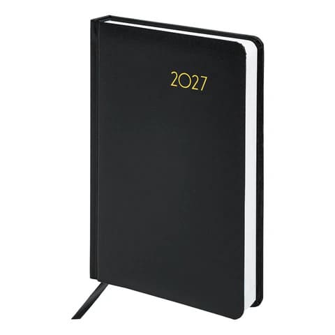 Ежедневник 2027 А5 176 листов BRAUBERG Select, балакрон, черный